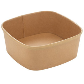 Miski Square Papierowe Kraft 1000ml 17x17x6,5cm (300 Sztuk)