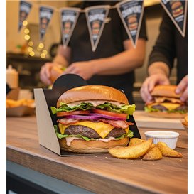 Pudełka na Burgeri Tektura Kraft  10x10x7cm (50 Sztuk)