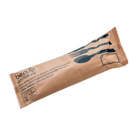 Ustaw Sztućce Bamboo z Serwetką 3Pcs (50 Sets)