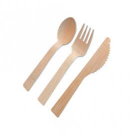 Ustaw Sztućce Bamboo z Serwetką 3Pcs (300 Sets)