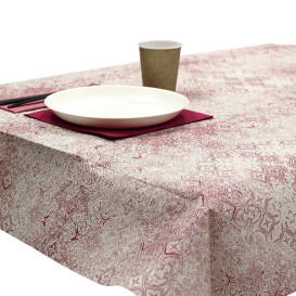 Obrus Papierowy Dekoracje 1x1m "Mozaik" Bordeaux 40g/m² (400 Sztuk)