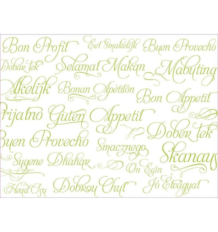 Podkładki Papier Pistacje "Smacznego" 30x40cm 40g/m² (1.000 Sztuk) Podkładki Papier Pistacje "Smacznego" 30x40cm 40g/m² (1.000 Sztuk)