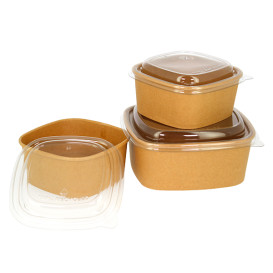 Miski Square Papierowe Kraft 1000ml 17x17x6,5cm (50 Sztuk)