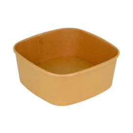 Miski Square Papierowe Kraft 1000ml 17x17x6,5cm (50 Sztuk)