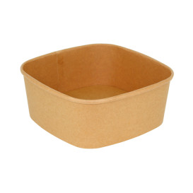 Miski Square Papierowe Kraft 1000ml 17x17x6,5cm (50 Sztuk)