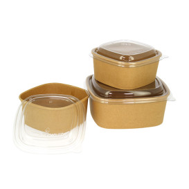 Miski Square Papierowe Kraft 500ml 13x13x5,6cm (50 Sztuk)