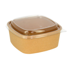 Miski Square Papierowe Kraft 1000ml 17x17x6,5cm (300 Sztuk)
