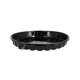 Pojemniki na Ciasto APET Plastikowe Czarny Ø25,5cm (160 Sztuk)