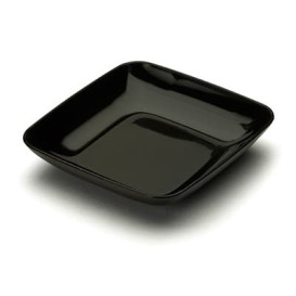 Plastic Tasting Plate PS Black 6x6x1 cm 