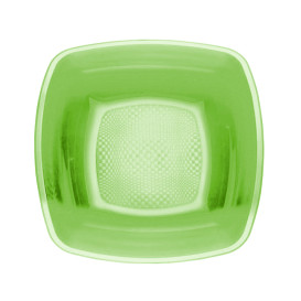 Talerz Plastikowe Głębokie Zielony Limonka Square PP 180mm (300 Sztuk)