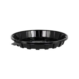 Pojemniki na Ciasto APET Plastikowe Czarny Ø16cm (10 Sztuk)