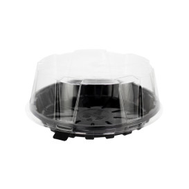 Pojemniki na Ciasto APET Plastikowe Czarny Ø16cm (10 Sztuk)