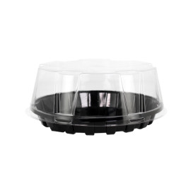 Pojemniki na Ciasto APET Plastikowe Czarny Ø16cm (10 Sztuk)
