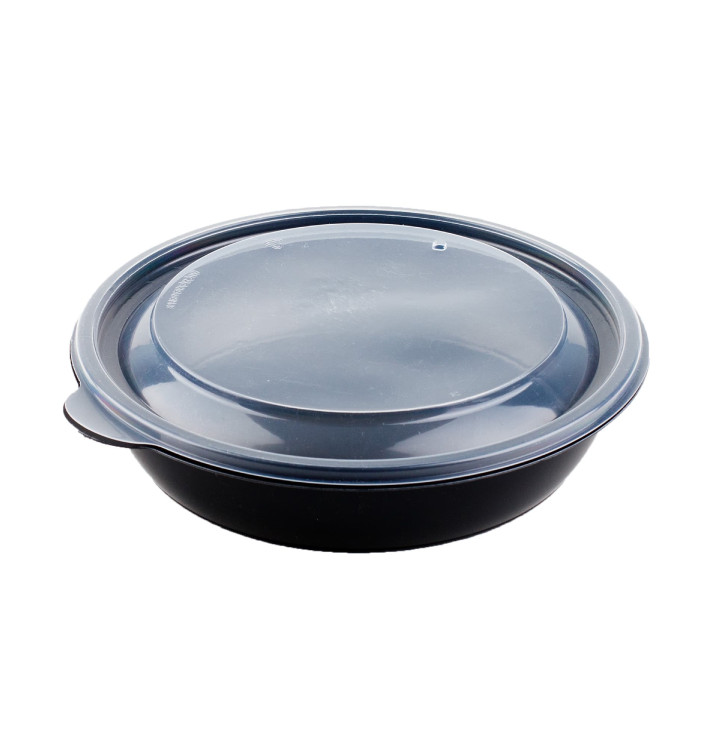 Miski Plastikowe Czarni PP z Pokrywką 1000ml Ø19x5cm (15 Sztuk) Miski Plastikowe Czarni PP z Pokrywką 1000ml Ø19x5cm (15 Sztuk)