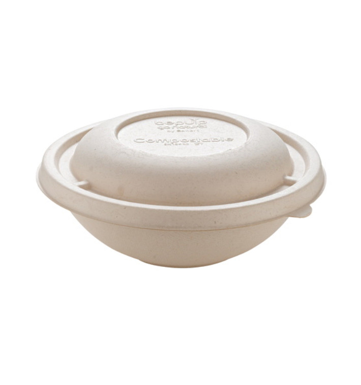 Miski Trzciny Cukrowej "Buddha" z Pokrywką 600ml Ø17x15cm (90 Sztuk) Miski Trzciny Cukrowej "Buddha" z Pokrywką 600ml Ø17x15cm (90 Sztuk)