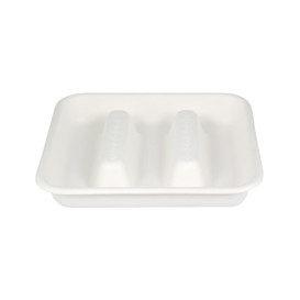 Pojemnik na Tacos z Trzciny Cukrowej Biały 18,5x18,5cm (50 sztuk)