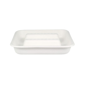 Pojemnik na Tacos z Trzciny Cukrowej Biały 18,5x18,5cm (50 sztuk)