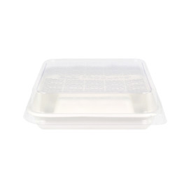 Pojemnik na Tacos z Trzciny Cukrowej Biały 18,5x18,5cm (50 sztuk)