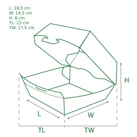 Pudełka Kraft na Hamburger Gigant 23x17,5x8 cm (175 Sztuk)