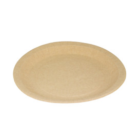 Talerz Papierowe Okrągłe Tłuszczoodporny Kraft Ø22cm 195g/m² (450 Sztuk)