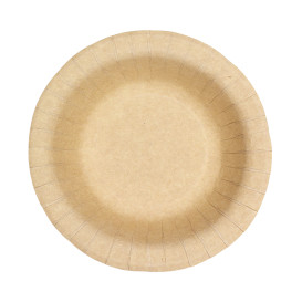 Głęboki Talerz Papierowe Tłuszczoodporny Kraft Ø19cm 245g/m² (50 Sztuk)