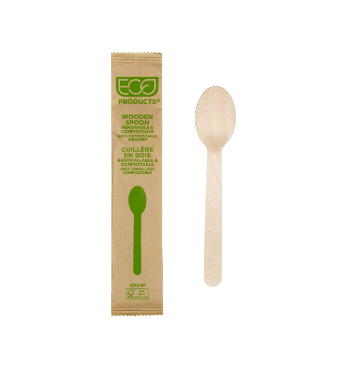 Łyżka Osłoną z Drewno Jednorazowe 16cm (25 Sztuk) Łyżka Osłoną z Drewno Jednorazowe 16cm (25 Sztuk)