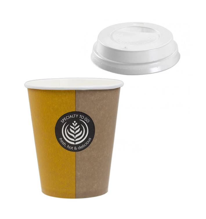 Kubki Papierowe 6Oz/180ml "Specialty" + Pokrywka Ø7,0cm (1000 Sztuk) Kubki Papierowe 6Oz/180ml "Specialty" + Pokrywka Ø7,0cm (1000 Sztuk)