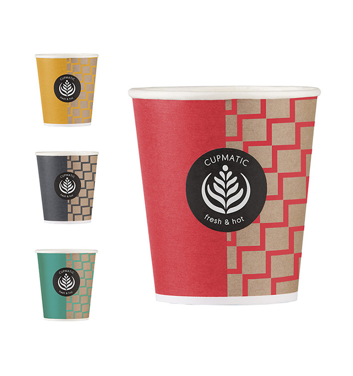 Kubki Kartonowe Cupmatic 9Oz/280ml Ø8,0cm (1000 Sztuk) Kubki Kartonowe Cupmatic 9Oz/280ml Ø8,0cm (1000 Sztuk)