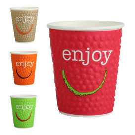 Kubki Papierowe 9 Oz/270ml "Enjoy" Ø8,0cm (30 Sztuk)