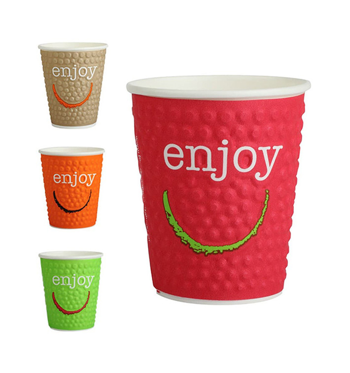 Kubki Papierowe 9 Oz/270ml "Enjoy" Ø8,0cm (30 Sztuk)