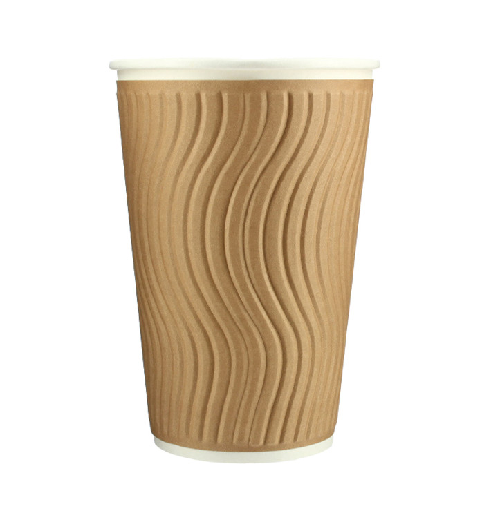 Kubki Papierowe Kędzierzawe 16 Oz/495ml Kraft Ø9,0cm (620 Sztuk) Kubki Papierowe Kędzierzawe 16 Oz/495ml Kraft Ø9,0cm (620 Sztuk)