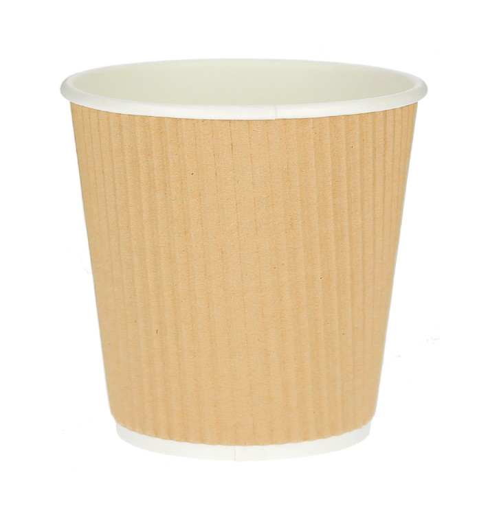 Kubki Papierowe 4 Oz/120ml "Kędzierzawe Kraft" Brązowe Ø6,2cm (1000 Sztuk) Kubki Papierowe 4 Oz/120ml "Kędzierzawe Kraft" Brązowe Ø6,2cm (1000 Sztuk)