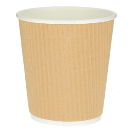 Kubki Papierowe 8 Oz/250ml "Kędzierzawe Kraft" Brązowe Ø8cm (500 Sztuk)