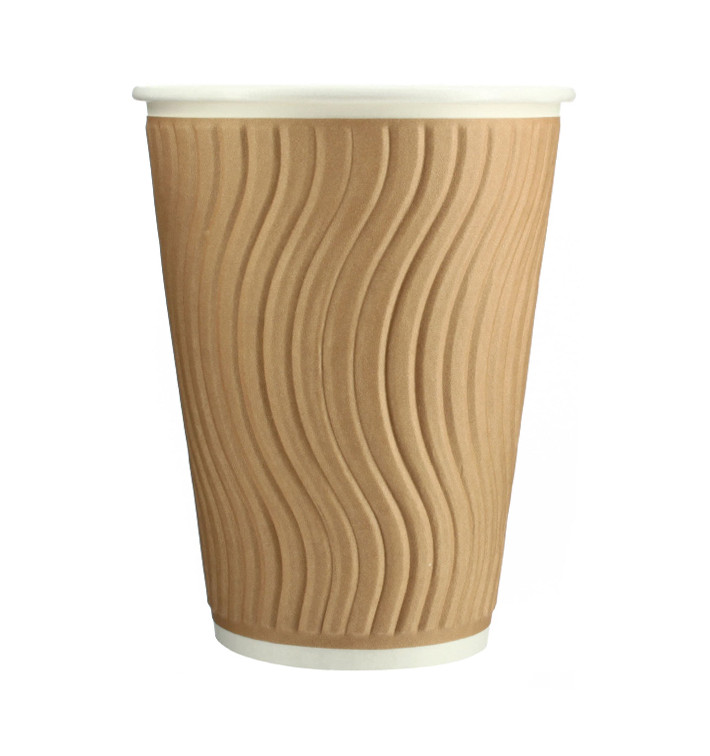 Kubki Papierowe Kędzierzawe 12 Oz/360ml Kraft Ø9,0cm (37 Sztuk) Kubki Papierowe Kędzierzawe 12 Oz/360ml Kraft Ø9,0cm (37 Sztuk)