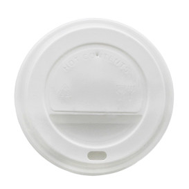 Wieczko z Otworem Białe Kubki 12, 16 i 22 Oz Ø9,0cm (100 Sztuk)