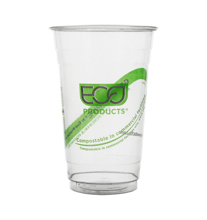 Kubki Skrobia Kukurydziana PLA "Green Stripe" 590ml (50 Sztuk) Kubki Skrobia Kukurydziana PLA "Green Stripe" 590ml (50 Sztuk)