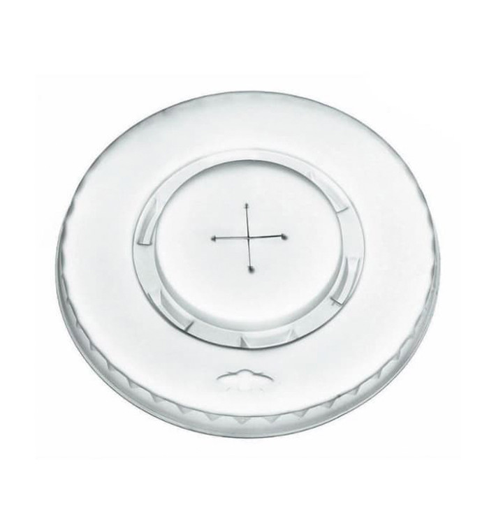 Wieczko Płaskie z Krzyżykiem PLA Przezroczyste Ø9,5cm (2000 Sztuk) Wieczko Płaskie z Krzyżykiem PLA Przezroczyste Ø9,5cm (2000 Sztuk)