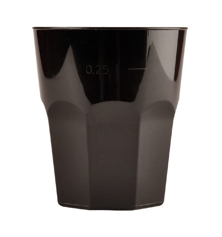 Kubki Plastikowe na Koktajl Czarni PP Ø84mm 270ml (420 Sztuk) Kubki Plastikowe na Koktajl Czarni PP Ø84mm 270ml (420 Sztuk)