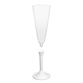Kieliszki Plastikowe do Wina Musującego na Podstawie Białe 160ml 2P (200 Sztuk)