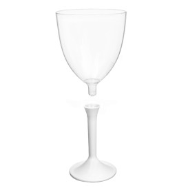 Kieliszki Plastikowe Wino na Podstawie Białe 300ml 2P (20 Sztuk)