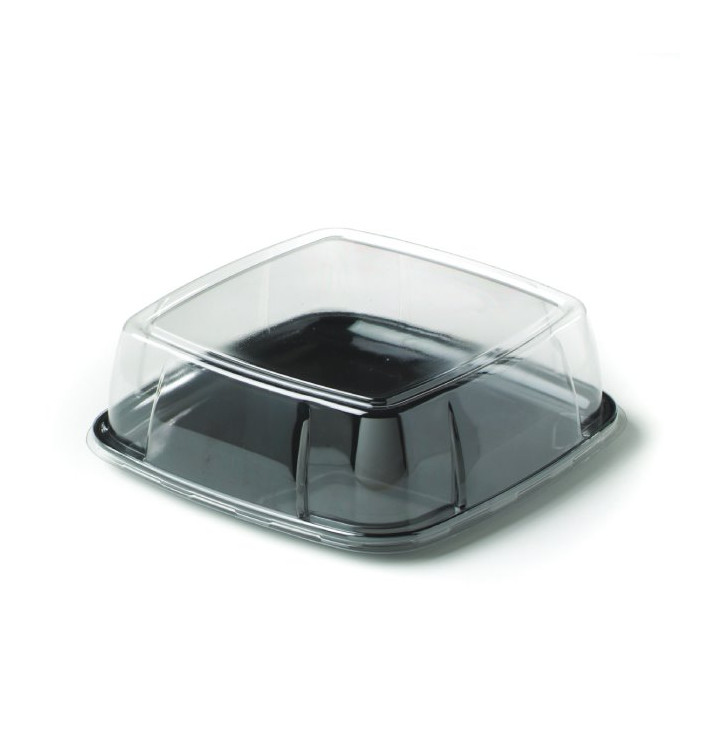 Tacki Plastikowe Twardego Czarni z pokrywką 27x27cm (5 Sztuk) Tacki Plastikowe Twardego Czarni z pokrywką 27x27cm (5 Sztuk)