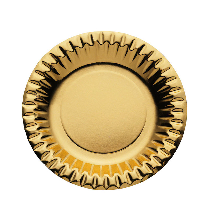 Talerz Papierowe Okrągłe "Party" Złote Ø180mm (300 Sztuk) Talerz Papierowe Okrągłe "Party" Złote Ø180mm (300 Sztuk)
