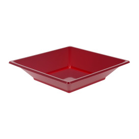 Talerz Plastikowe Głębokie Kwadratowi Bordeaux 170mm (25 Sztuk)