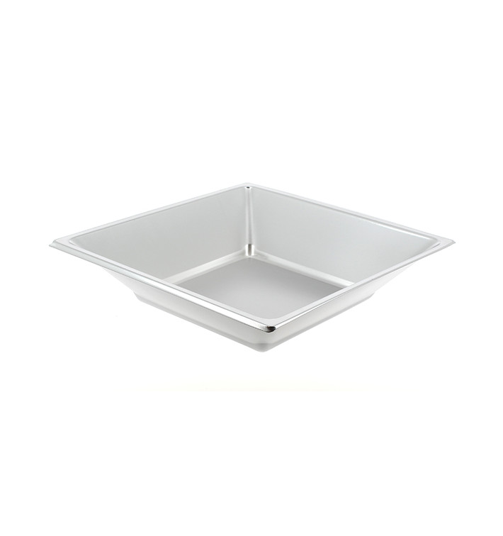 Talerz Plastikowe Głębokie Kwadratowi Srebro 180mm (750 Sztuk) Talerz Plastikowe Głębokie Kwadratowi Srebro 180mm (750 Sztuk)