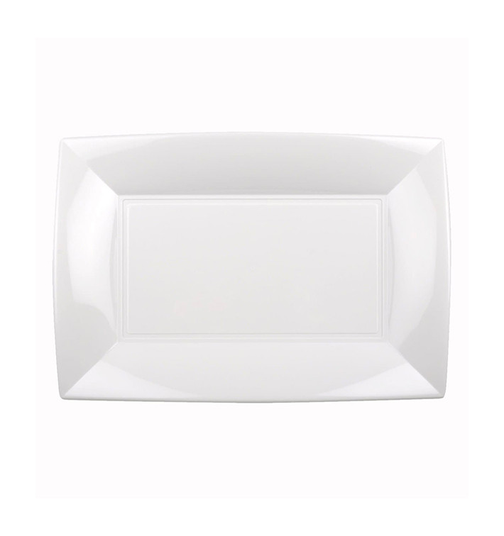 Tacki Plastikowe Białe Nice PP 280x190mm (12 Sztuk) Tacki Plastikowe Białe Nice PP 280x190mm (12 Sztuk)