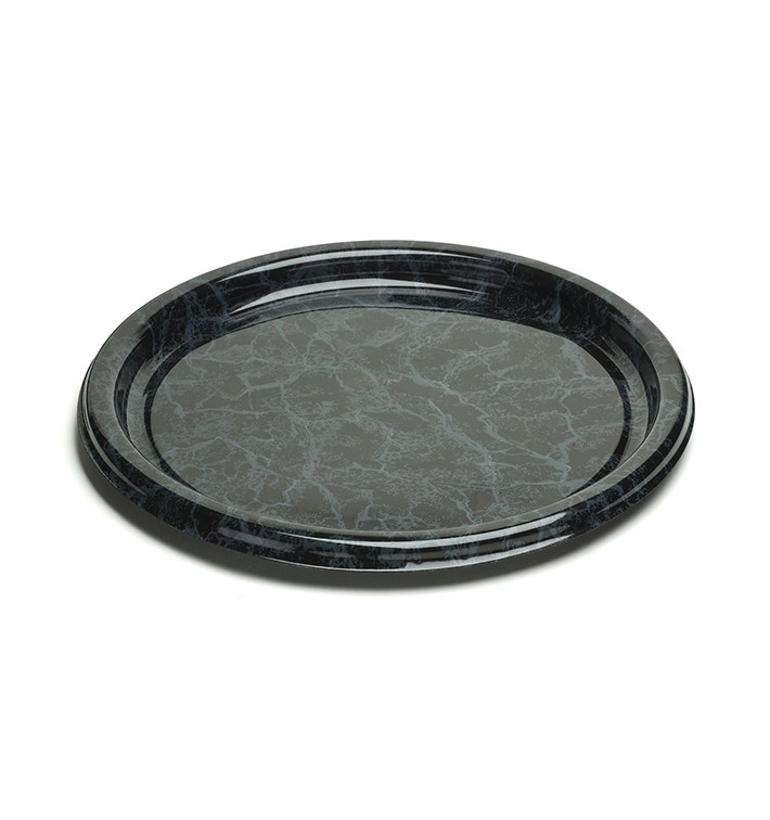 Tacki Plastikowe Okrągłe Marmur 34 cm (5 Sztuk) Tacki Plastikowe Okrągłe Marmur 34 cm (5 Sztuk)