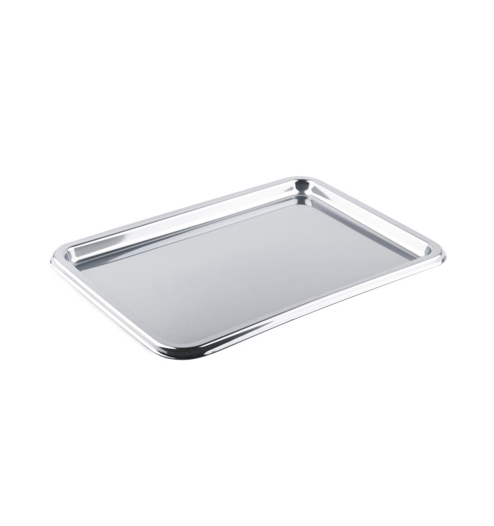 Tacki Plastikowe Prostokątny Srebro 35X24 cm (5 Sztuk) Tacki Plastikowe Prostokątny Srebro 35X24 cm (5 Sztuk)