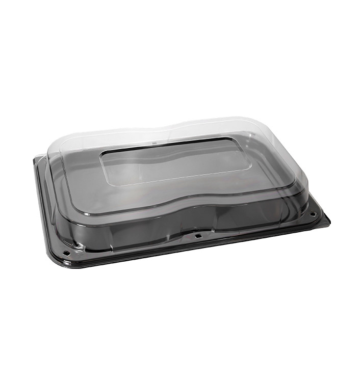 Tacki Plastikowe z Pokrywką Czarni 46x30 cm (25 Sztuk) Tacki Plastikowe z Pokrywką Czarni 46x30 cm (25 Sztuk)