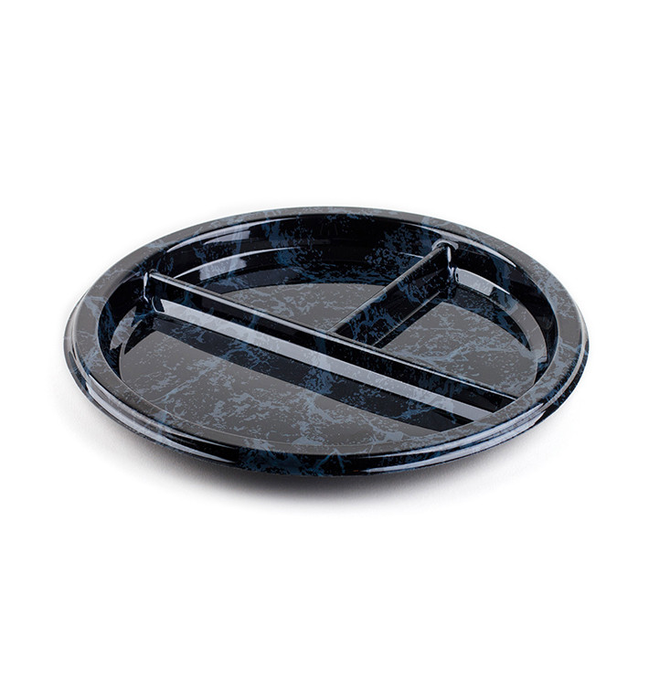 Talerz Plastikowe Okrągłe 3 Udostępnianie Marmur 26cm (250 Sztuk) Talerz Plastikowe Okrągłe 3 Udostępnianie Marmur 26cm (250 Sztuk)