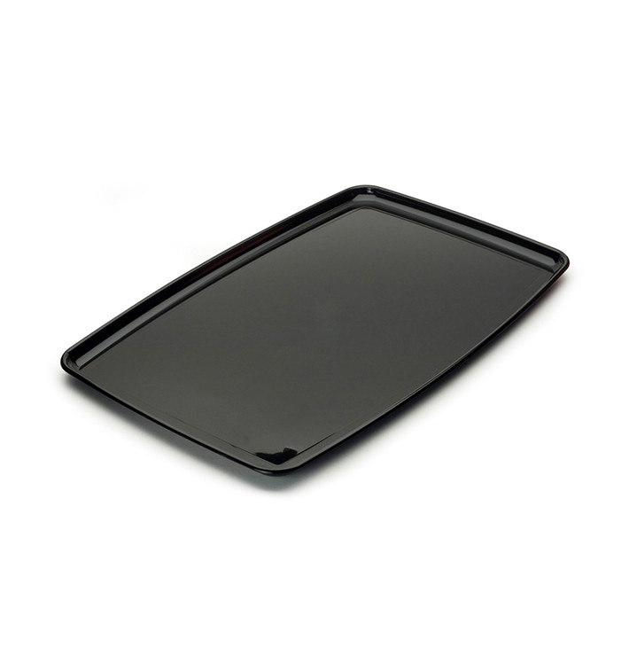 Tacki Plastikowe Prostokątny Twardego Czarni 30x45cm (25 Sztuk) Tacki Plastikowe Prostokątny Twardego Czarni 30x45cm (25 Sztuk)